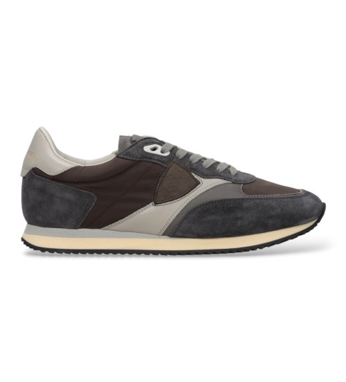 Philippe Model Zapatillas De Piel Blville Low Gris, Marrón