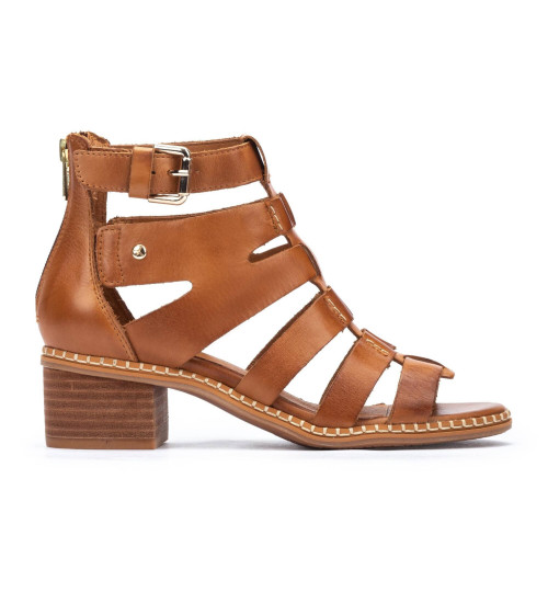 Pikolinos Sandalias De Piel Blanes Marrón -Altura Tacón 5CM-