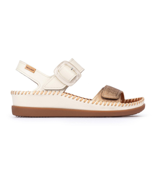 Pikolinos Sandalias De Piel De Piel Cadaques Blanco Roto