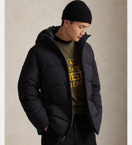 Buy Polo Ralph Lauren Matte quilted down coat black