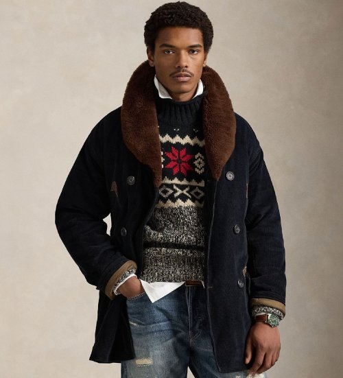 Polo Ralph Lauren — Manteau Ranch en velours côtelé noir
