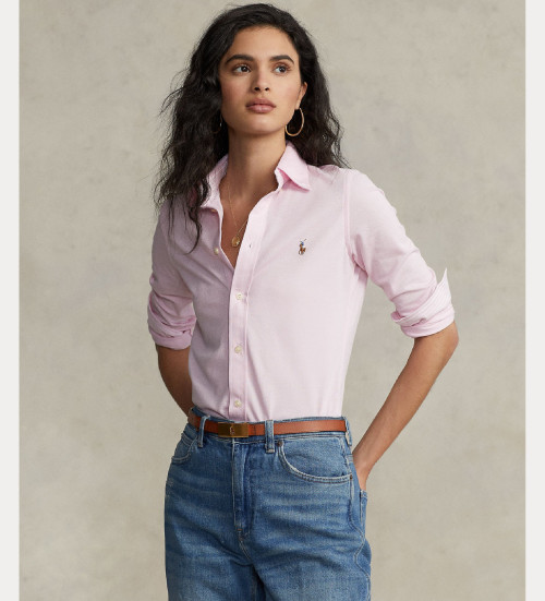 Kaufen Polo Ralph Lauren Slim Fit Baumwolljersey Oxford Hemd rosa
