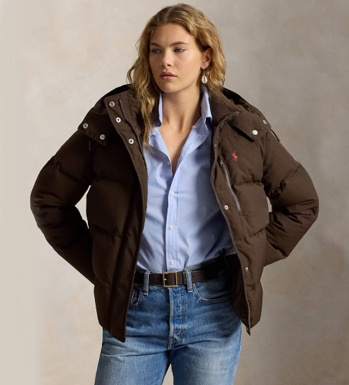 Buy Polo Ralph Lauren Brown down-filled quilted jacket