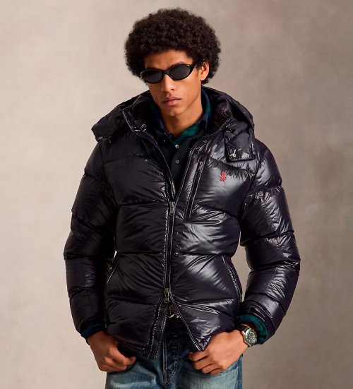 Polo Ralph Lauren — Veste Gorham brillante en duvet noir