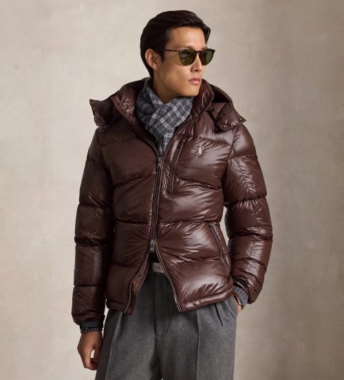 Comprare Polo Ralph Lauren Giacca Gorham lucida in piumino marrone