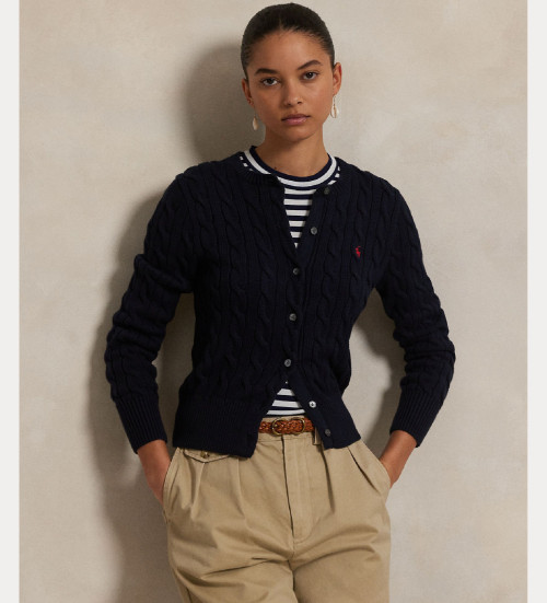 Comprar Polo Ralph Lauren Casaco de malha de algodão azul-marinho em tecido de malha eights