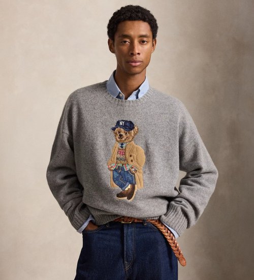 Acheter Polo Ralph Lauren Pull avec Polo Bear coupe ajustée gris