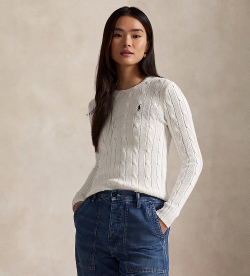 Polo Ralph Lauren Jersey de algodón en punto de ochos blanco