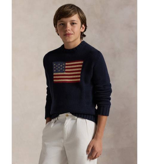 Kb Polo Ralph Lauren Emblematisk trje med navy-flag