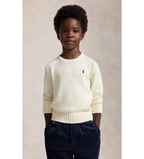 Comprar Polo Ralph Lauren Jersey unissex de algodão com gola redonda branco creme