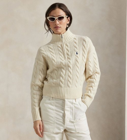 Polo Ralph Lauren Kaszmirowy sweter biały