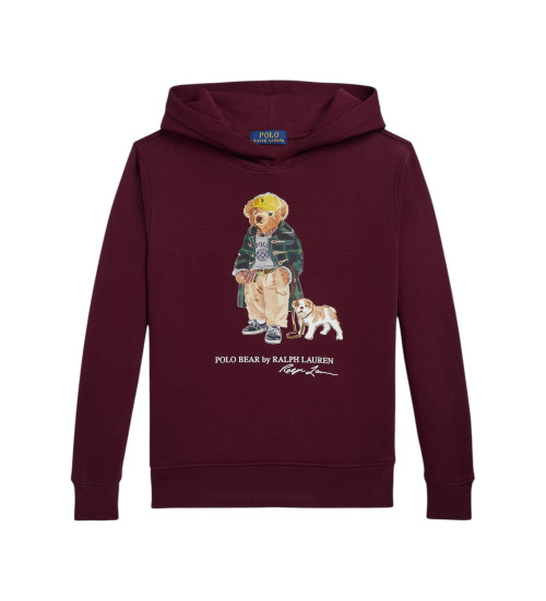 Kb Polo Ralph Lauren Fleece-sweatshirt med rdbrun Bear-poloshirt