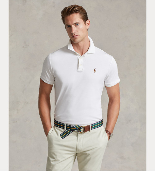 Køb Polo Ralph Lauren Custom Slim Fit poloshirt hvid