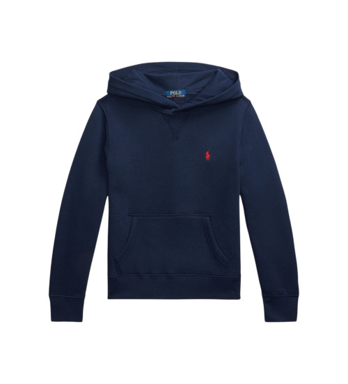 Nakup Polo Ralph Lauren Mikina s kapuco iz flisa v mornariški barvi