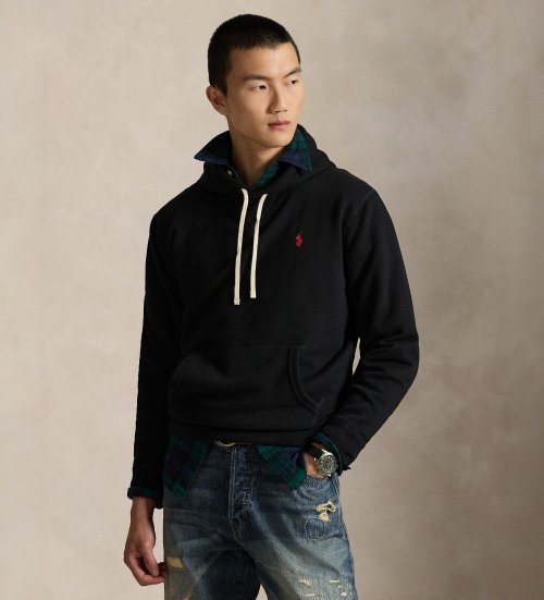 Polo Ralph Lauren Felpa con cappuccio in peluche nera