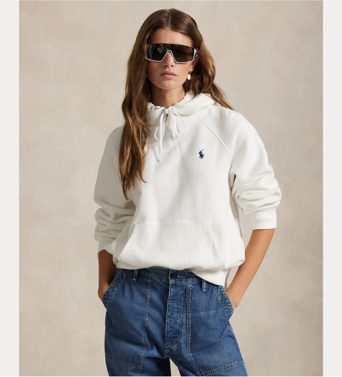 Acheter Polo Ralph Lauren Sweat-shirt en polaire Shrunken Fit blanc