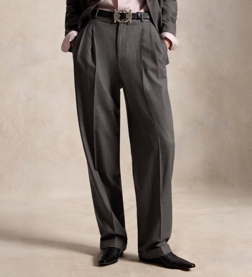 Polo Ralph Lauren Pantalon Bacall en mélange de laine gris
