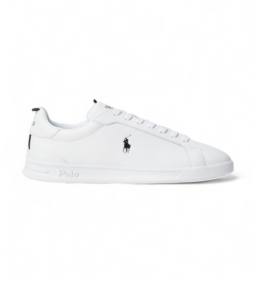 Polo Ralph Lauren Zapatillas De Piel Con Logotipo Blanco