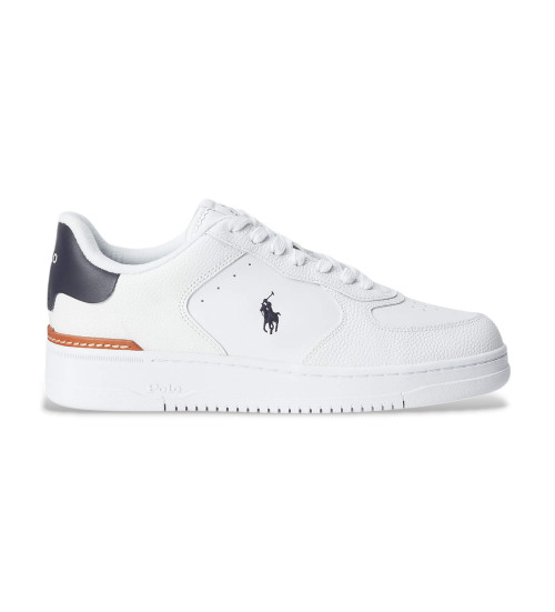 Köp Polo Ralph Lauren Vita läderskor med logotyp