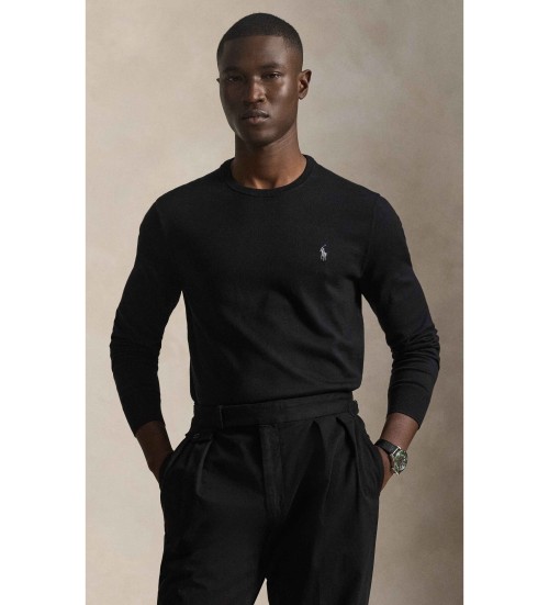Comprare Polo Ralph Lauren Jersey di cotone nero slim fit