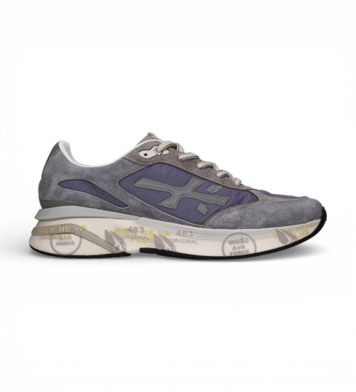 Premiata Zapatillas De Piel Moerund Marino, Gris
