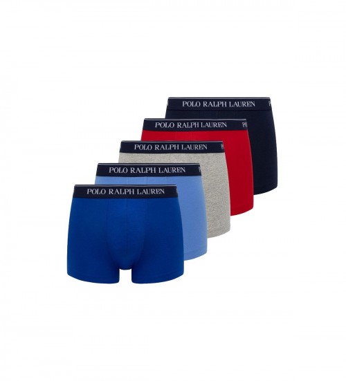 Polo Ralph Lauren — Lot de 5 boxers rouge, gris, bleu et marine