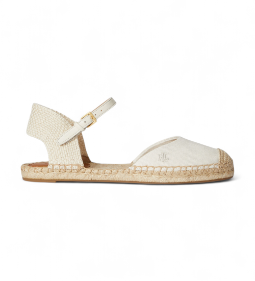 Polo Ralph Lauren Lauren Ralph Lauren Alpargata Plana Robby De Lona Blanco Roto