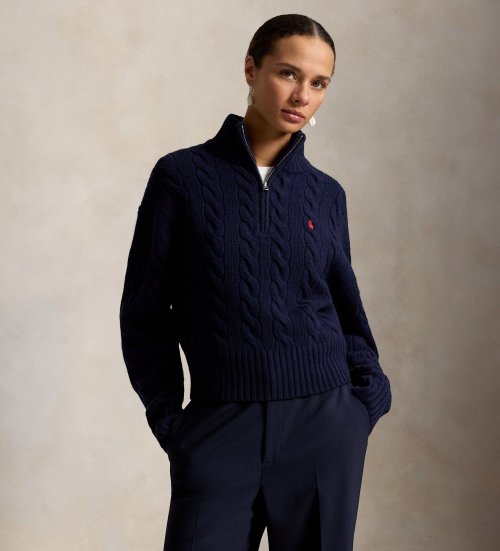 Polo Ralph Lauren Maglione blu navy in lana e cashmere