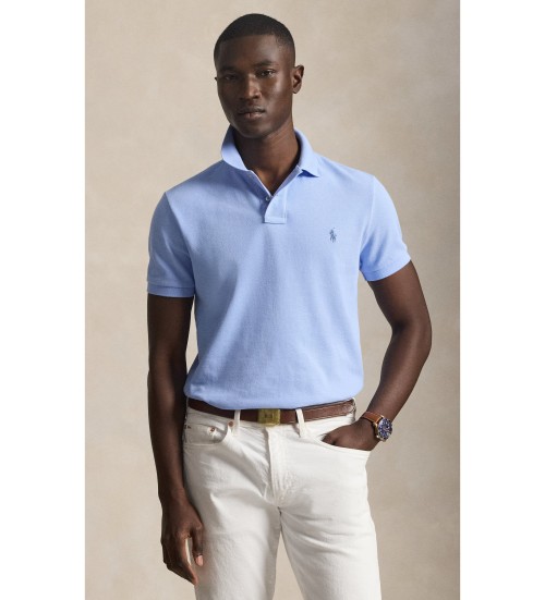 Comprar Polo Ralph Lauren Polo de piqu� Custom Slim Fit azul claro