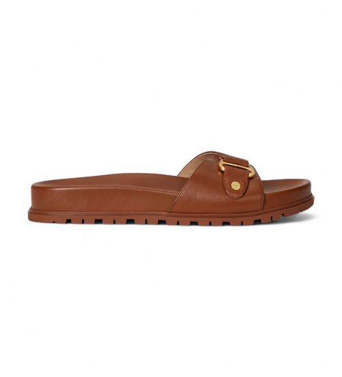 Lauren Ralph Lauren Sandalias De Piel Tipo Chancla Tasha Marrón