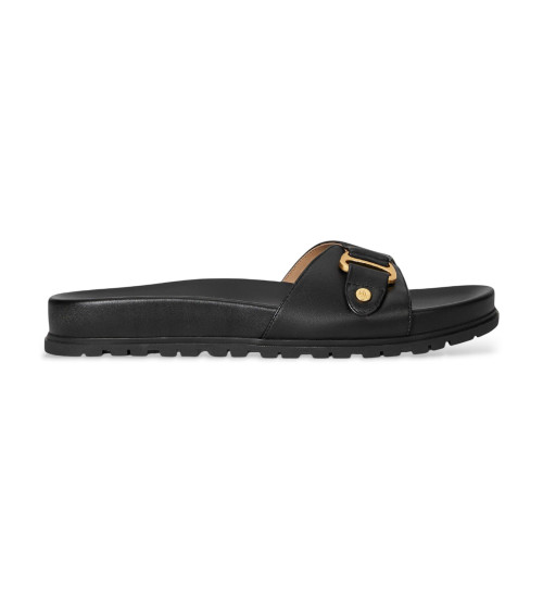 Lauren Ralph Lauren Sandalias De Piel Tipo Chancla Tasha Negro