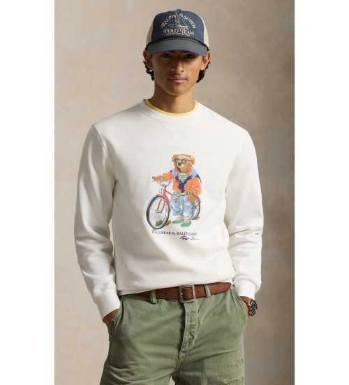 Comprare Polo Ralph Lauren Felpa in pile con Polo Bear bianco
