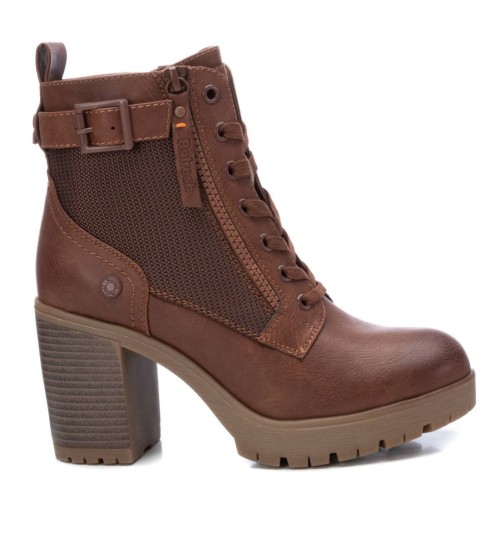 Refresh Botines Con Hebilla -Altura Tacón 8CM- Marrón