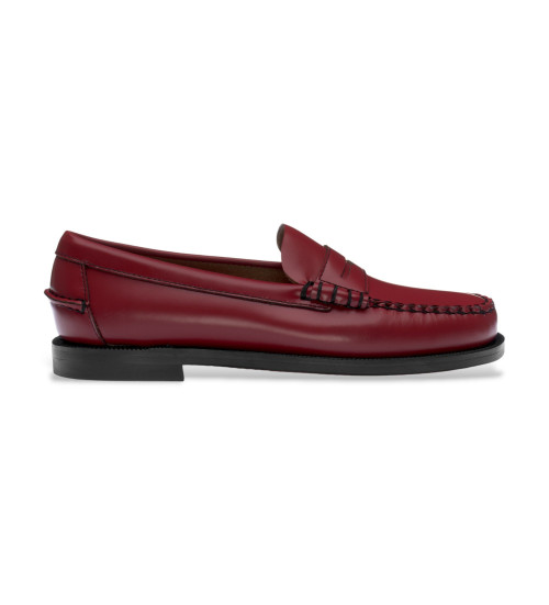 Sebago Mocasines De Piel Clásicos Dan Granate