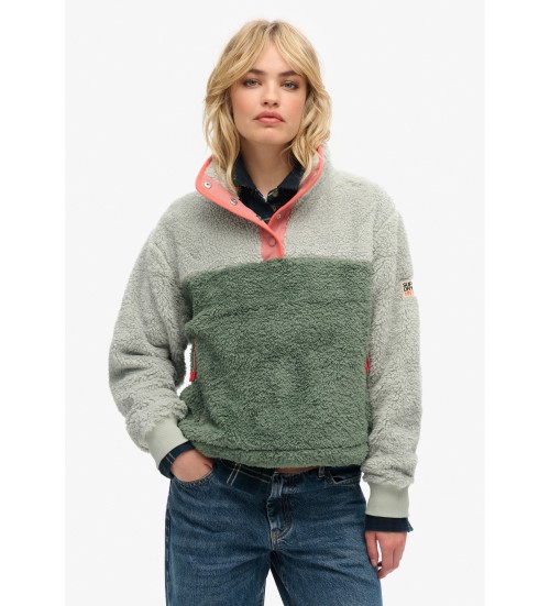 Nakup Superdry Supermehak flis Mash Up zelen