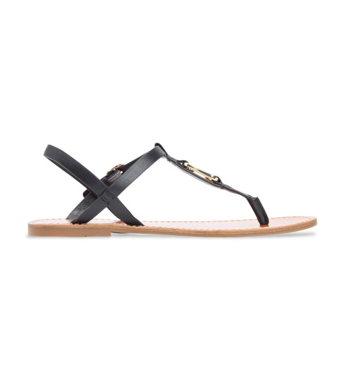 Tommy Hilfiger Sandalias De Piel Leona Negro