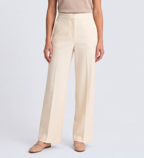 Twinset Pantaloni dritti in crêpe beige