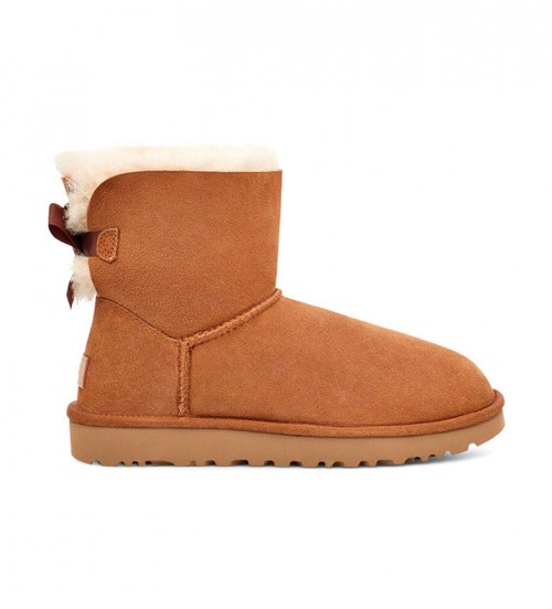 Acheter UGG W Mini Bailey Bow II bottines en cuir camel