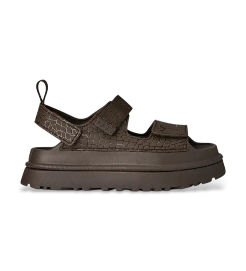 Køb UGG GoldenGlow-prægede sandaler i brunt læder