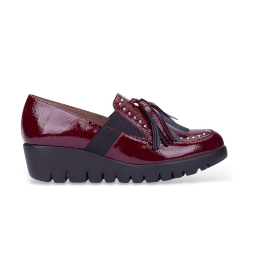 Wonders Mocasines De Piel Fly 361 Burdeos Rojo