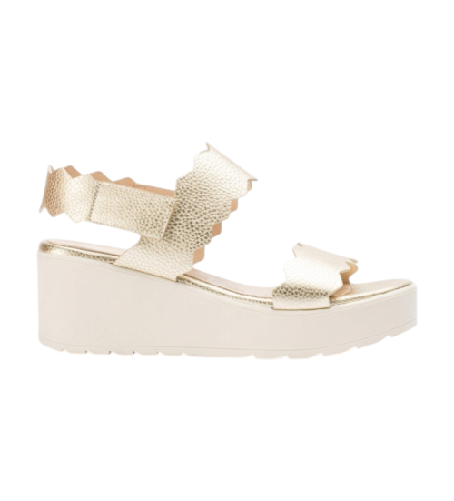 Wonders Sandalias De Piel Purpura Dorado