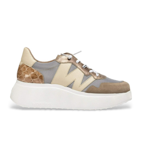 Kopen Wonders Roma 31 taupe leren sportschoenen