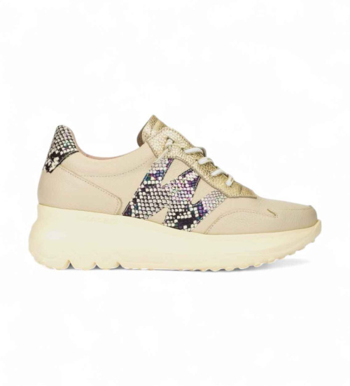 Wonders Zapatillas De Piel Samira Serpiente Beige