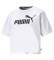 Puma ESS T-shirt branca com o logotipo cortado