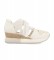 Gioseppo Sneakers type Espardilles Lizarda white -Height: 6 cm