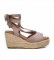 Refresh Sandals 079808 taupe -Height wedge: 9 cm