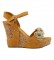 Laura Biagiotti Sandals with wedge 6052 yellow -height of the wedge: 11cm