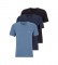 BOSS Pacote de trÃªs T-shirts RN Classic azul, preto marinho