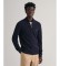 Køb Gant Cardigan i bomuldspiqué med navyfarvet lynlÃ¥s