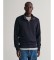 Köp Gant Sacker Rib sweatshirt med halv dragkedja i marinblÃ¥